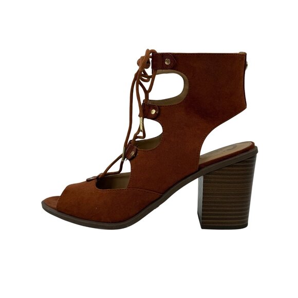 Circus By Sam Edelman Lace-Up Faux Suede Block Heel Casual Boho Sandals - Picture 6 of 15